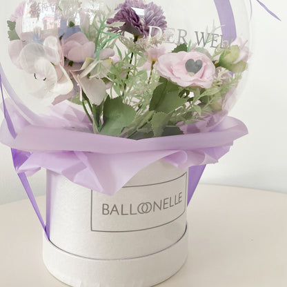 Ballon Flowerbox Gepersonaliseerd Valentijnsdag Roze