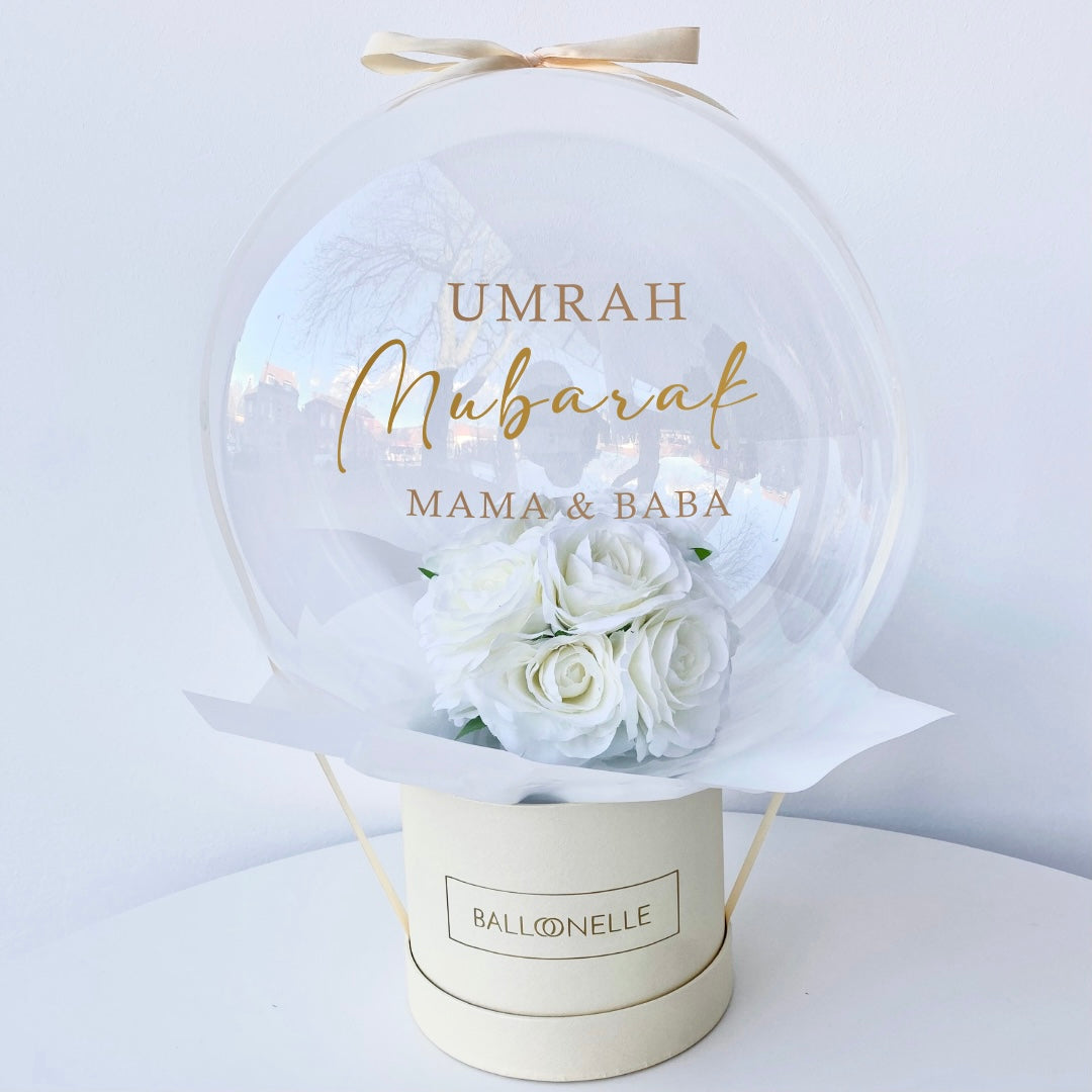 Ballon Flowerbox Personalsiert Beige Umrah