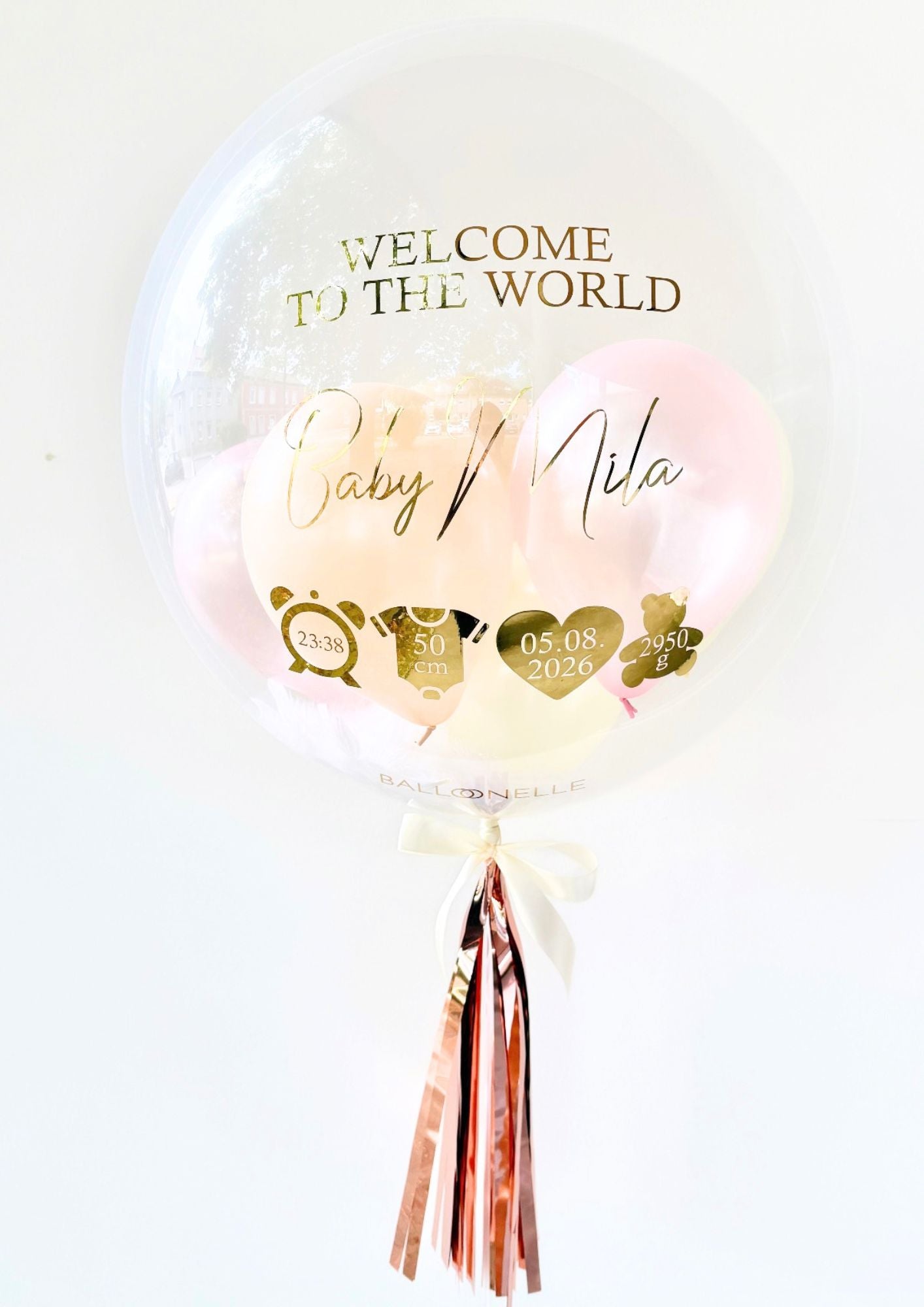 Golden Welcome to the World Baby Designer Ballon