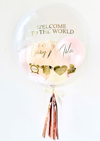 Golden Welcome to the World Baby Designer Ballon