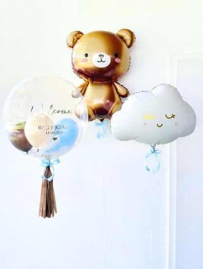 Personalisiertes Ballon-Set Welcome Baby Boy- heliumgefüllt