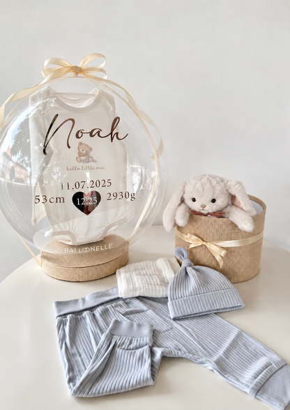 Ballon Baby-Geschenkset 7-teilig Hellblau Hello little one