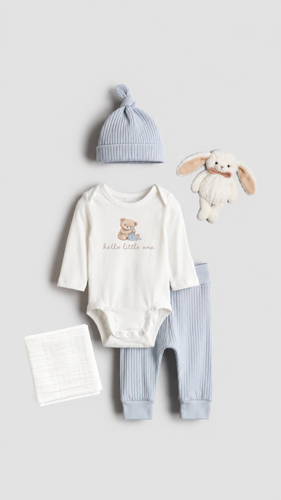 Ballon Baby-Geschenkset 7-teilig Hellblau Hello little one