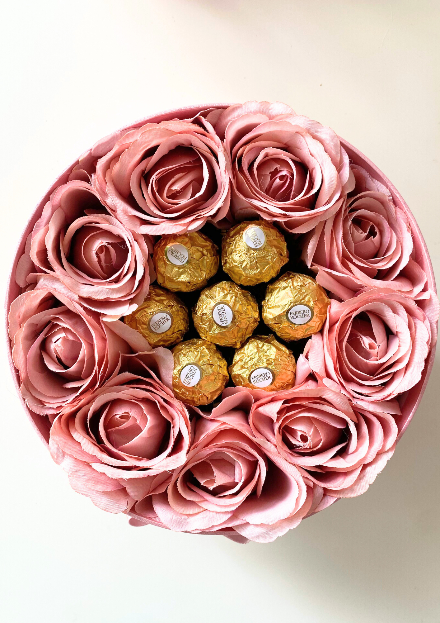 Personalisierte Ballon Rosenbox mit Foto Geschenk in Rosa