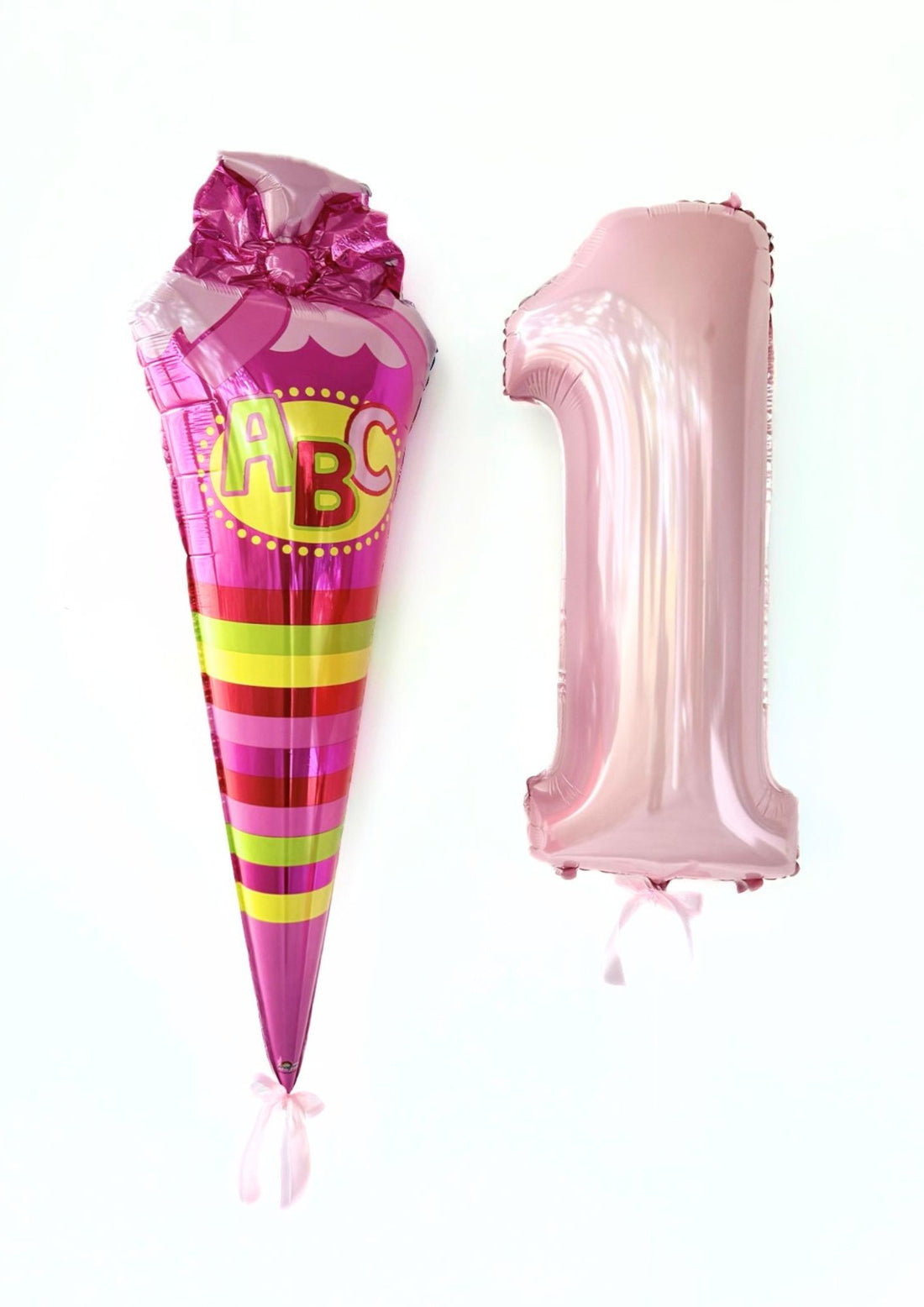 Mädchen Ballon-Set zur Einschulung (2-teilig) heliumgefüllt