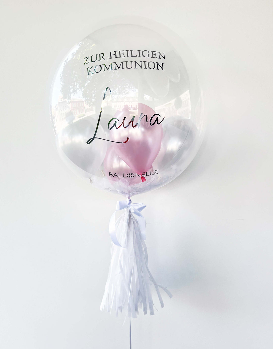 White Kommunions Designer Ballon