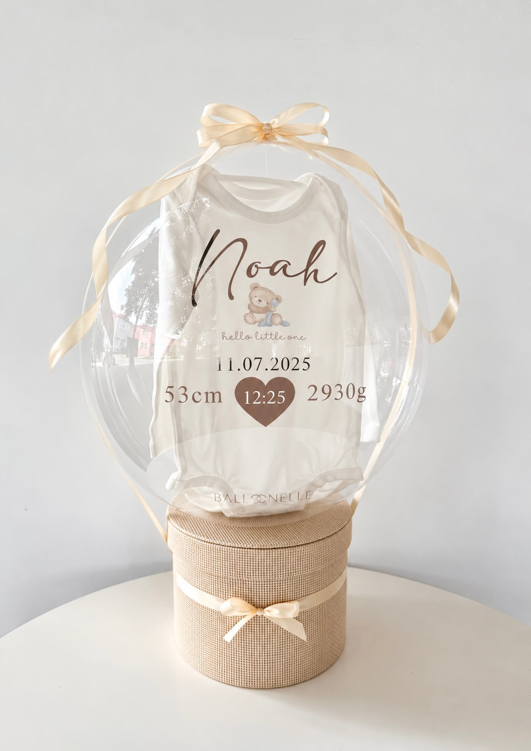 Ballon Baby-Geschenkset 7-teilig Hellblau Hello little one
