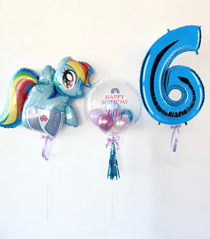 My little Pony Ballon-Set zum Geburtstag (3-teilig) heliumgefüllt
