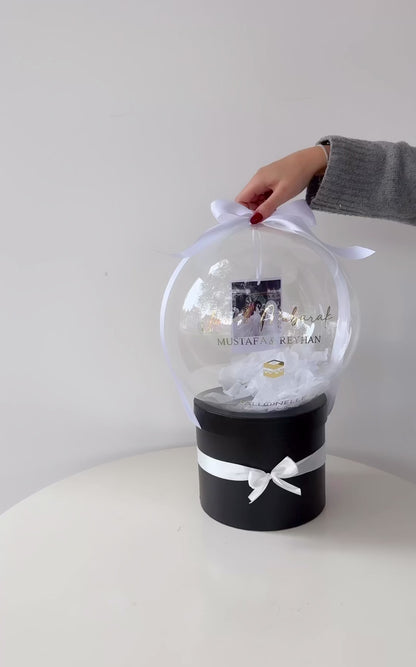 Personalisierte Ballon Rosenbox mit Foto Umrah Mubarak Geschenk