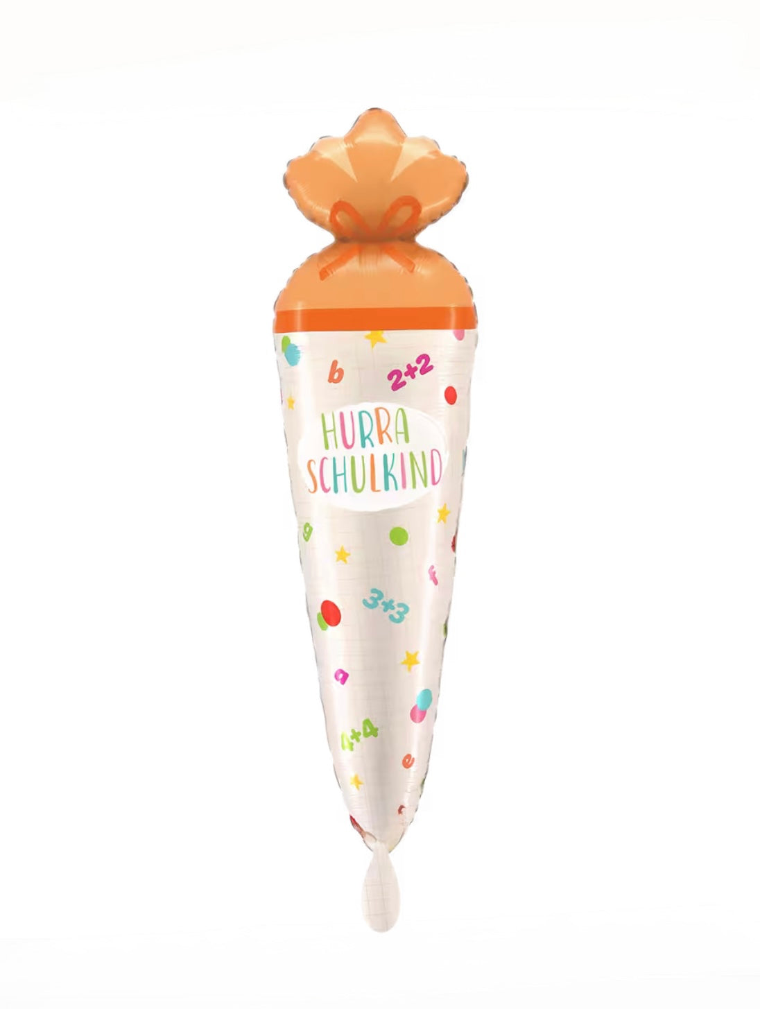 Folienballon Schultüte Creme/Beige XL (ca. 99 cm) heliumgefüllt