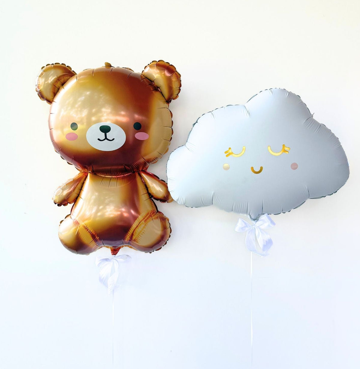 Ballon Set Teddybär Wolke zur Geburt- heliumgefüllt