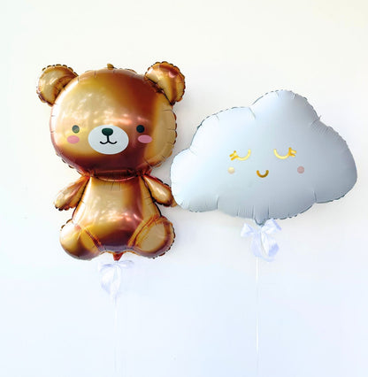 Ballon Set Teddybär Wolke zur Geburt- heliumgefüllt