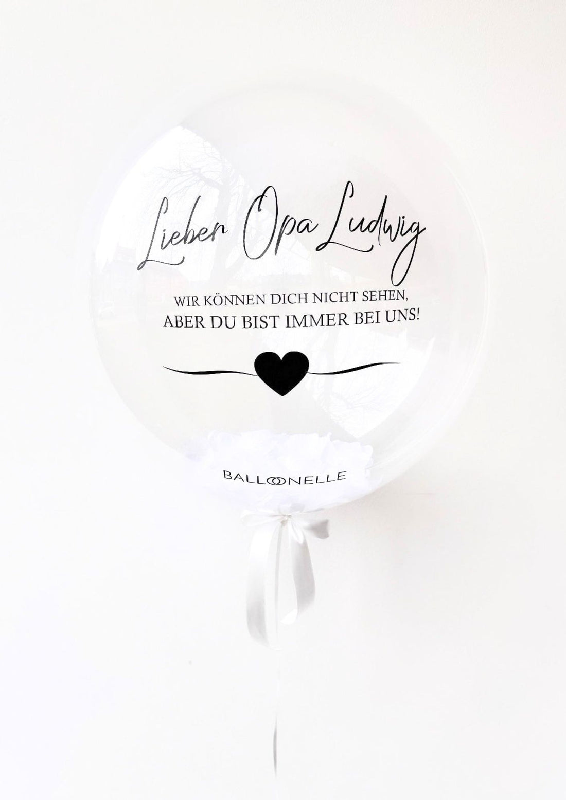 Personalisierter Trauerballon mit Wunschtext