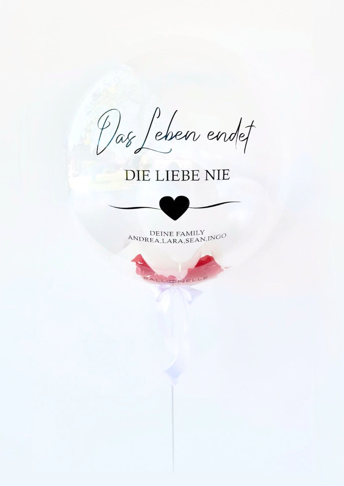 Gedenkballon "Das Leben endet, die Liebe nie"