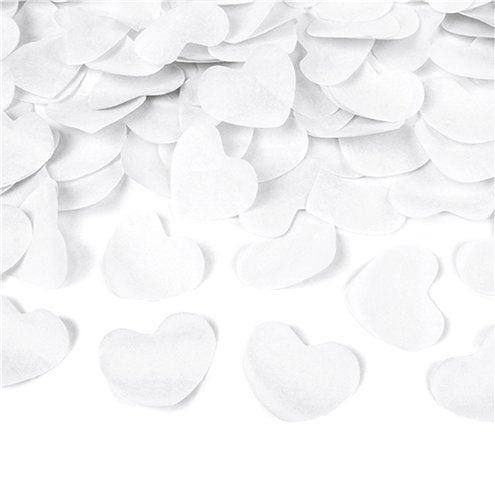 Confetti kanon witte harten bruiloft