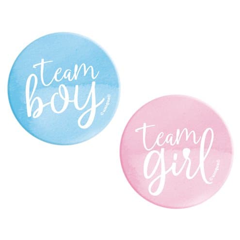 Team Boy &amp; Team Girl Gender Reveal Anstecknadeln (10 Stück)