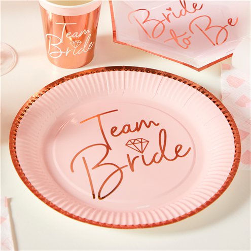 Team Bride Pappteller - 23cm (8 Stück)