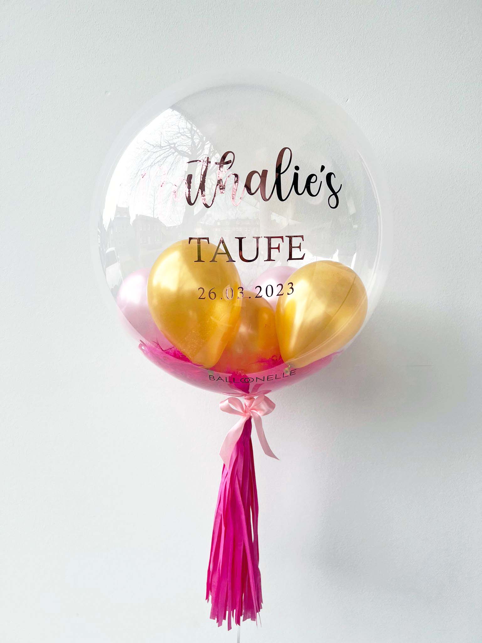 Taufgeschenk Pink Designer Ballon