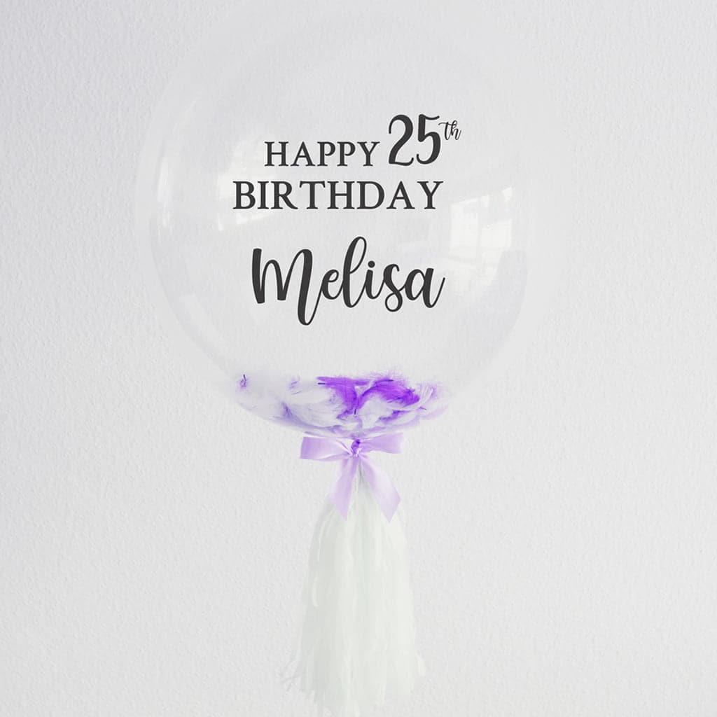 Purple Feder Designer Ballon - BALLOONELLE