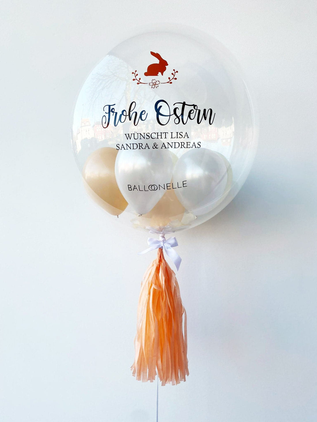Beige Frohe Ostern Designer Ballon - BALLOONELLE