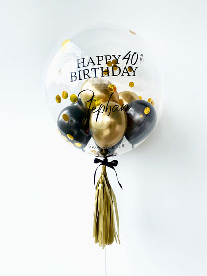 Happy New Year Gold Black Designer Ballon