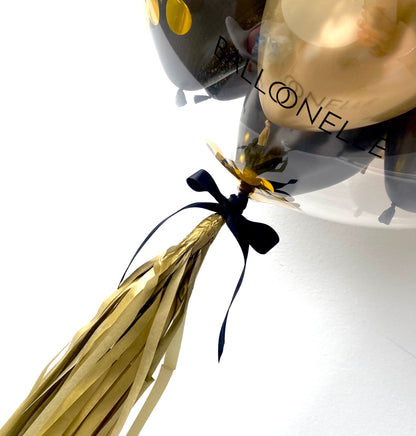 Happy New Year Gold Black Designer Ballon