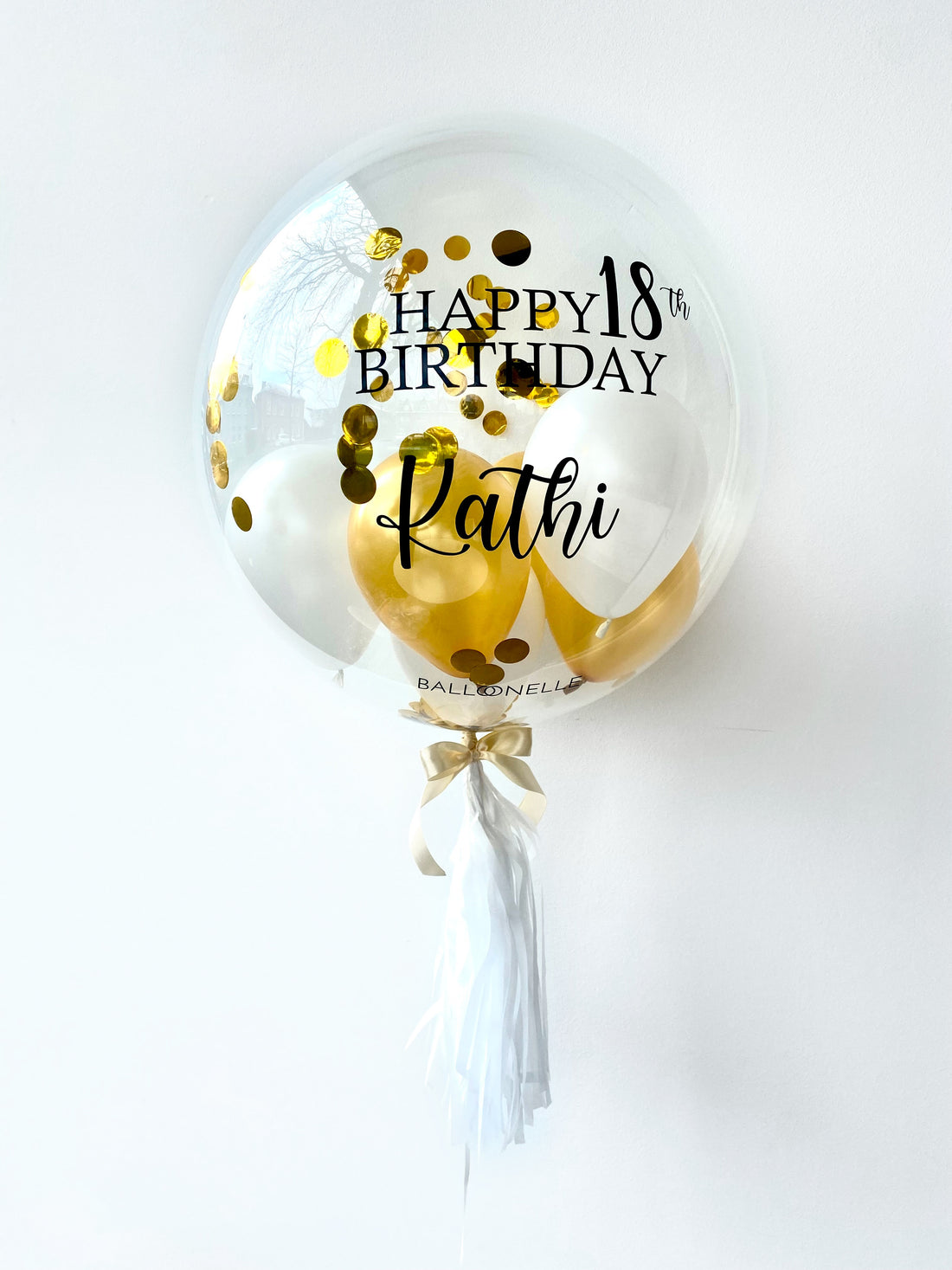 Purple Golden Birthday Designer Ballon