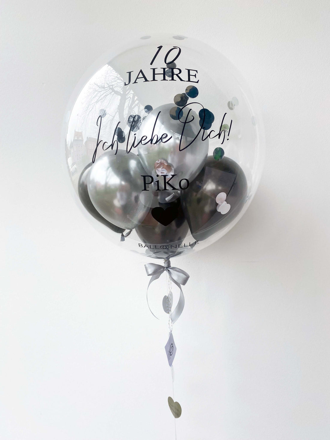 Silver Love Designer Ballon