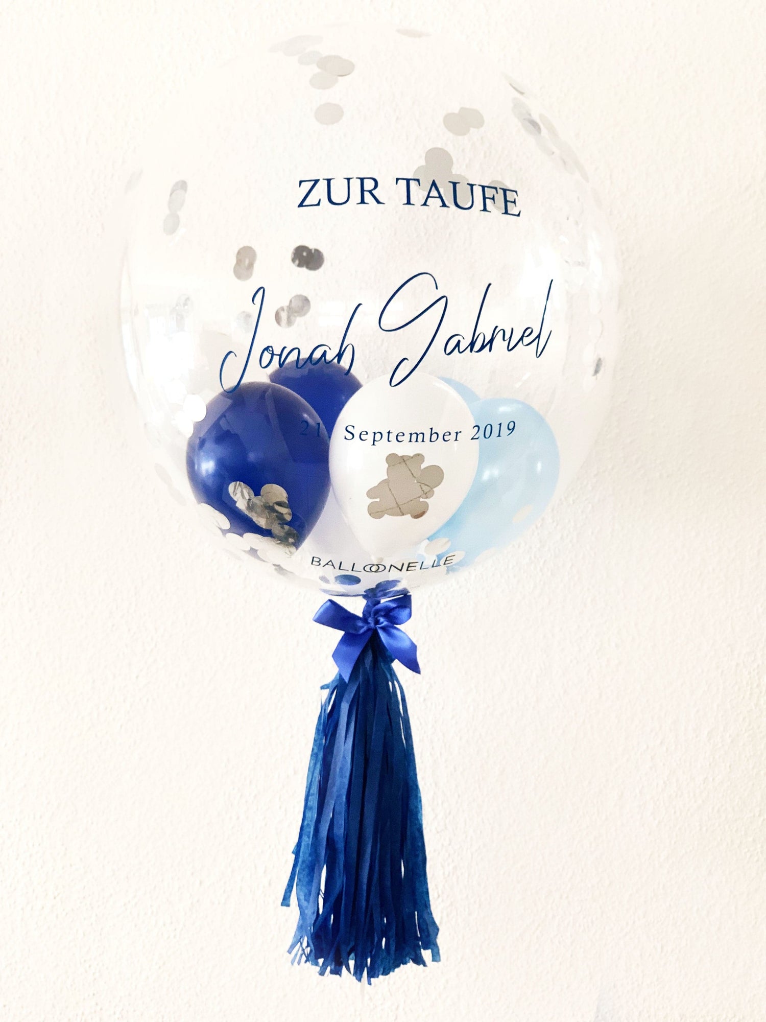 Taufe Blau Designer Ballon - BALLOONELLE