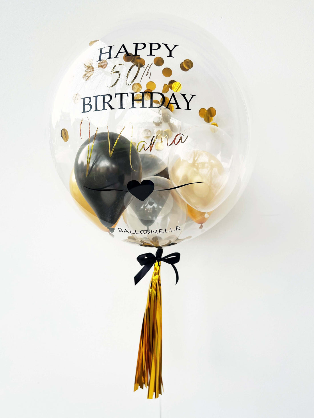 Golden 50. Birthday Designer Ballon