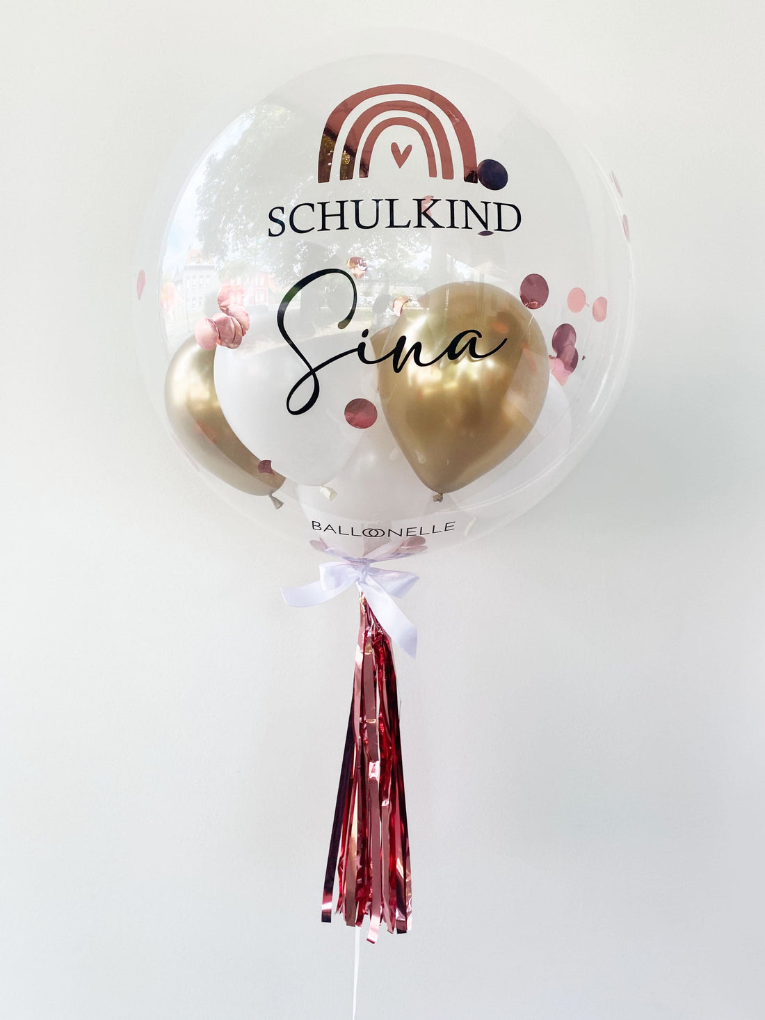 Schulkind Regenbogen Designer Ballon - BALLOONELLE