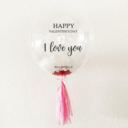 White Heart &amp; Roses Designer Ballon - BALLOONELLE