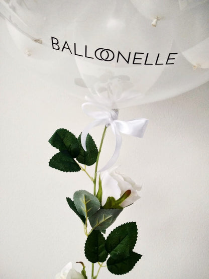 White Rose Wedding Designer Ballon - BALLOONELLE