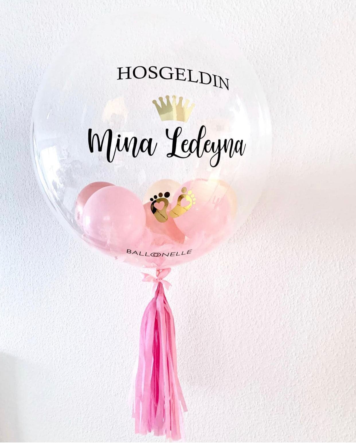 Hosgeldin Baby Girl Designer Ballon - BALLOONELLE