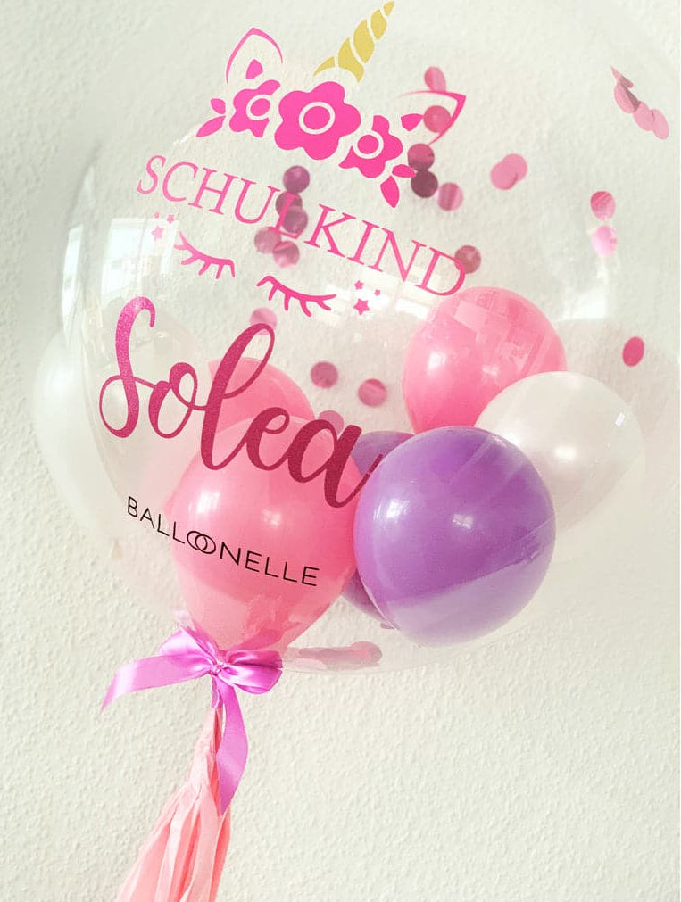 Unicorn Einschulug Designer Ballon - BALLOONELLE